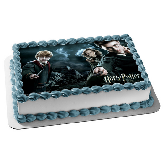 Harry Potter Order of the Phoenix Flying Casting Spells Wands Storms Edible Cake Topper Image ABPID53639