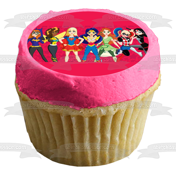 Super Hero Girls  Batwoman Supergirl Harley Quinn Edible Cake Topper Image ABPID00134
