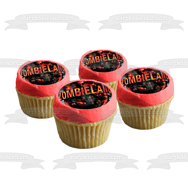 Zombieland Movie Cover Exploding Fiery Planet Edible Cake Topper Image ABPID00317