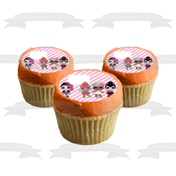 LOL. Surprise! Doll  Rocker Neon Q.T.  Sugar and Spice Edible Cake Topper Image Frame ABPID00349