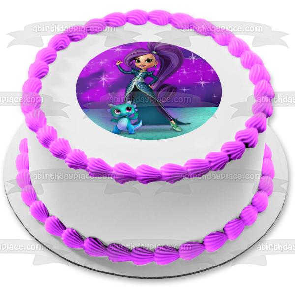 Shimmer and Shine Zeta the Sorceress and Nazboo Edible Cake Topper Image ABPID01457
