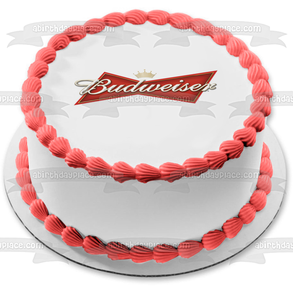 Budweiser Logo Pale Lager Anheuser-Busch Edible Cake Topper Image ABPID01805