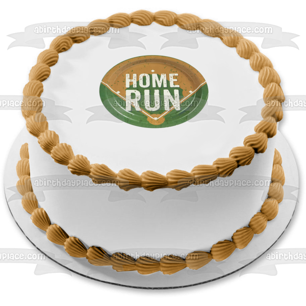 Home Run Baseball Field Edible Cake Topper Image ABPID01863