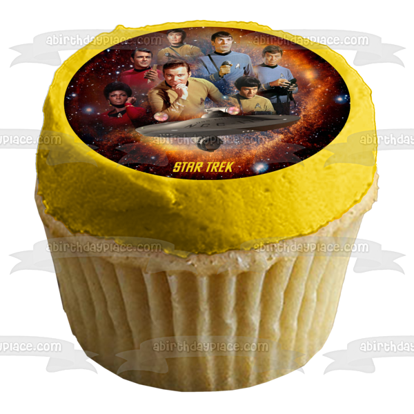 Star Trek Science Fiction James T. Kirk Spock and Leanord McCoy Edible Cake Topper Image ABPID01649