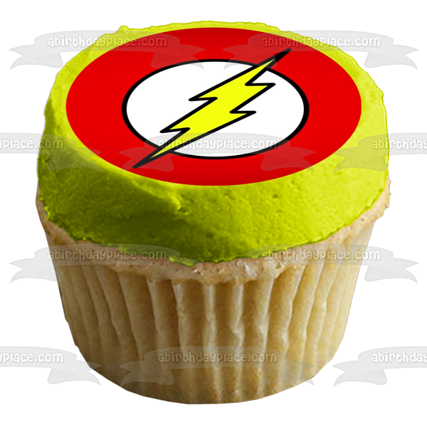 The Flash Logo Lightning Bolt Edible Cake Topper Image ABPID05068
