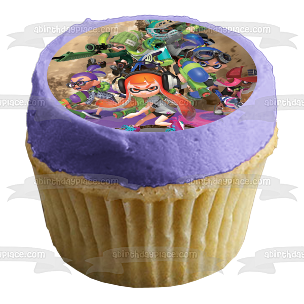 Splatoon Inklings Paintball Shapeshift Edible Cake Topper Image ABPID03322