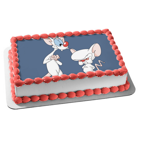 Pinky and the Brain Blue Background Edible Cake Topper Image ABPID49604