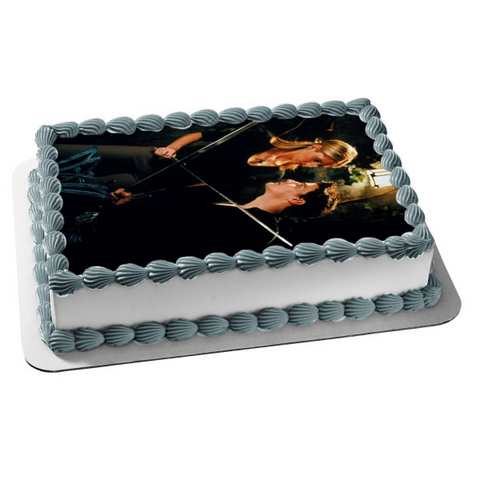 Buffy the Vampire Slayer Buffy and Angel Fight Edible Cake Topper Image ABPID49637