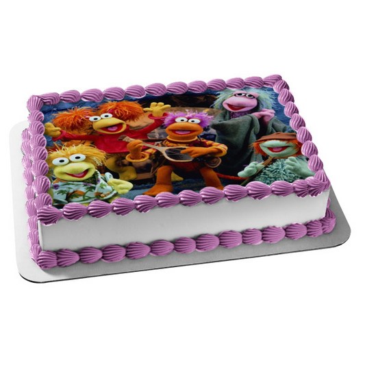 Fraggle Rock Red Fraggle Boober Gobo Fraggle Monkey Fraggle Side Button Edible Cake Topper Image ABPID49704