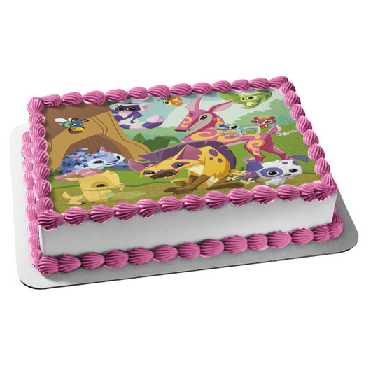 Adorno comestible para tarta con varios personajes de Animal Jam, imagen ABPID49761 