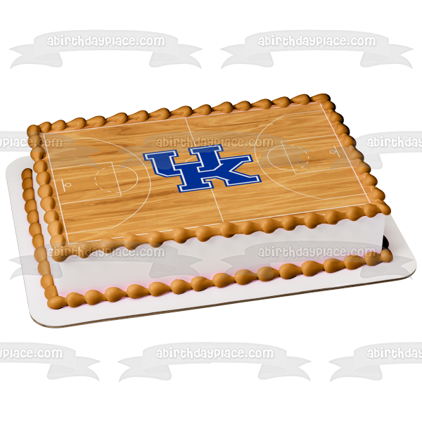 University of Kentucky Wildcats Logo Basketball Court Edible Cake Topper Image ABPID49835