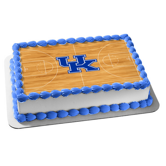 University of Kentucky Wildcats Logo Basketball Court Edible Cake Topper Image ABPID49835