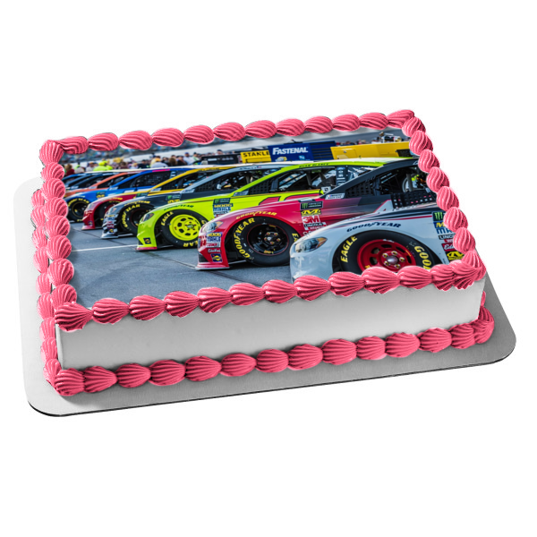 Nascar Various Race Cars Edible Cake Topper Image ABPID49896