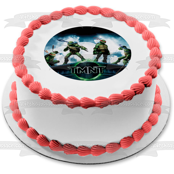 Teenange Mutant Ninja Turtles Michaelangelo Leonardo Raphael and Donatello Edible Cake Topper Image ABPID03653