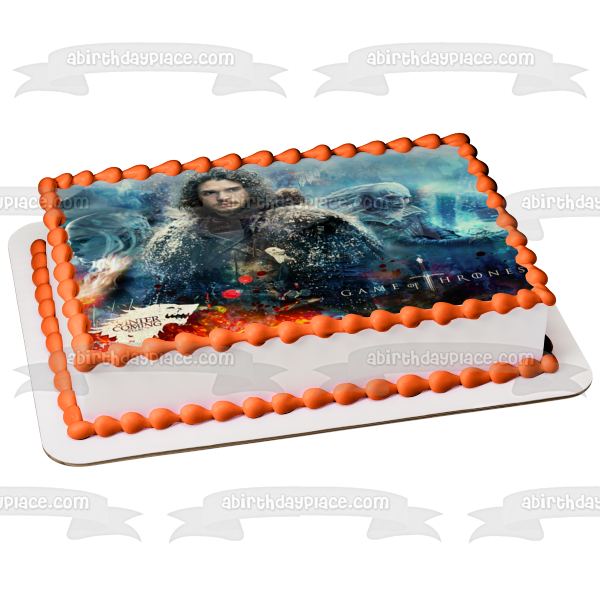 Game of Thrones Jon Snow Winter Is Coming Edible Cake Topper Image ABPID49918