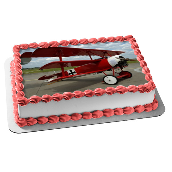 World War 1 Red Baron Plane Edible Cake Topper Image ABPID49924