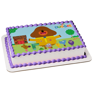 Hey Duggee Betty Happy Rolly Tag Norrie Enid and Tino by the Clubhouse Edible Cake Topper Image ABPID03753