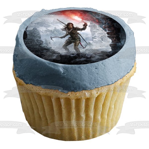 Rise of the Tomb Raider Lara Croft Edible Cake Topper Image ABPID03770 – A Birthday Place