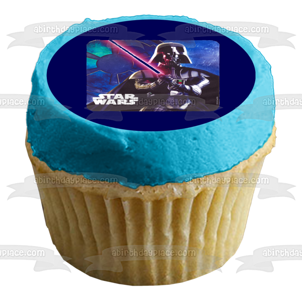 Star Wars Darth Vader and His Lightsaber Edible Cake Topper Image ABPID05739