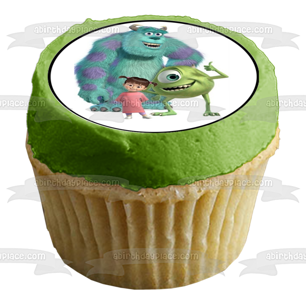 Monsters Inc James P. 'Sulley' Sullivan Mike Wazowski and Boo Edible Cupcake Topper Images ABPID01800