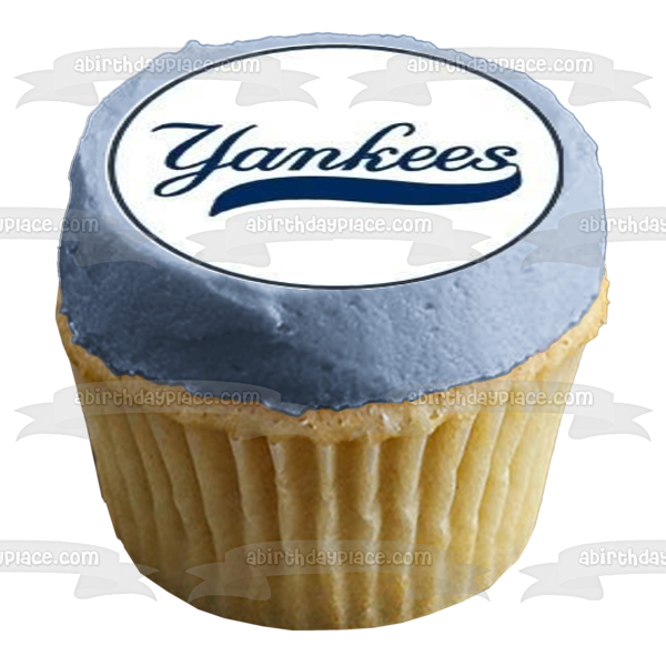 New York Yankees Logo Baseball American League Edible Cupcake Topper Images ABPID03340