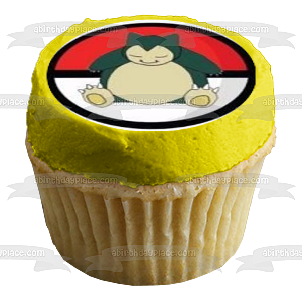 Pokemon Poke Ball's Squirtle Pikachu Snorlax Butterfree Charmander and Psyduck Edible Cupcake Topper Images ABPID04542