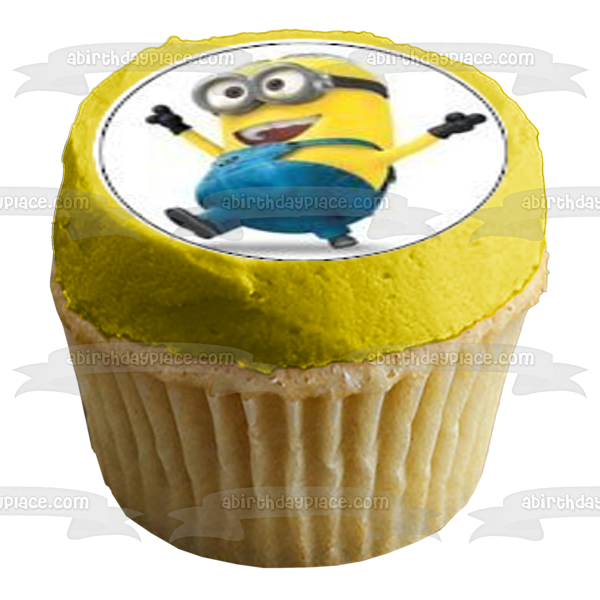 Despicable Me Minions Banana and a Party Noise Maker Edible Cupcake Topper Images ABPID04584