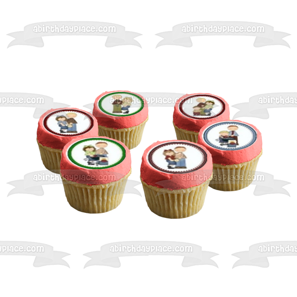 Happy Fathers Day Assorted Scenes Edible Cupcake Topper Images ABPID08189
