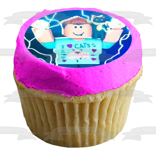 Girl Roblox Birthday Cupcake Topper Pink Roblox Birthday 