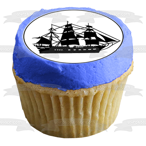 Ships Pirate Seafall Boat Seafaring Cupcake Toppers 12 Count Edible Cupcake Topper Images ABPID50793