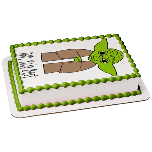 Dad Yoda Best Star Wars Jedi Fathers Day Funny Sci-Fi Edible Cake Topper Image ABPID53640