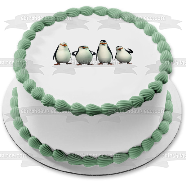 Penguins of Madagascar Skipper Kowalski Rico and Private Edible Cake Topper Image ABPID05770