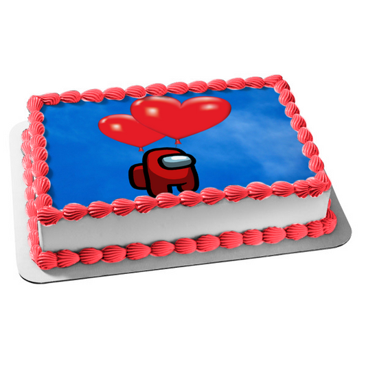 Hearts Among Us Edible Cake Topper Image ABPID53644