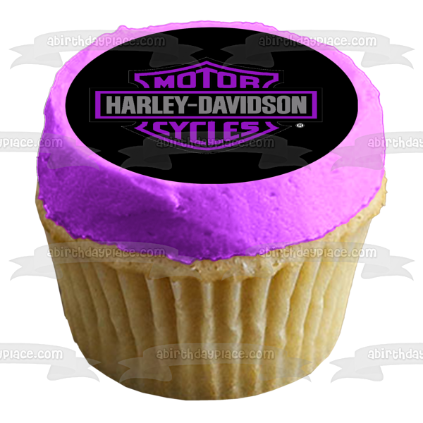 Harley-Davidson Motor Cycles Logo Edible Cake Topper Image ABPID03928