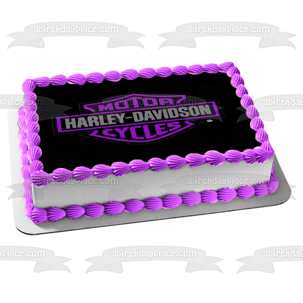Harley-Davidson Motor Cycles Logo Edible Cake Topper Image ABPID03928