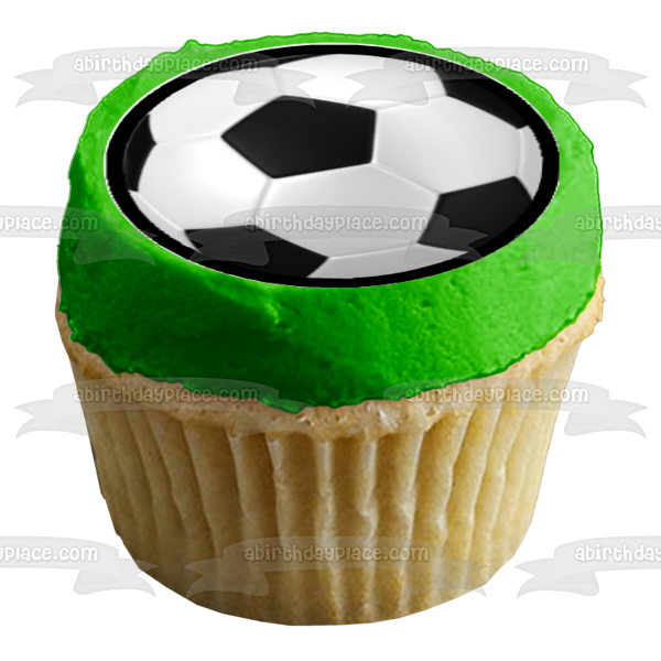 Soccer Balls Sports Edible Cupcake Topper Images ABPID05815