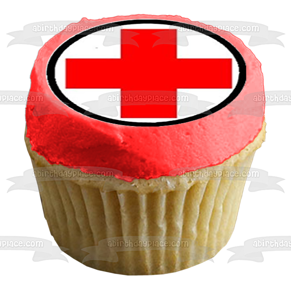 Imágenes de decoración comestible para cupcakes de un médico de ambulancia de primeros auxilios y un helicóptero ABPID05844 