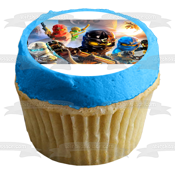 LEGO Ninjago Kai Zane Cole and Jay Edible Cake Topper Image ABPID04020