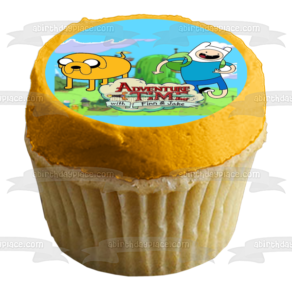 Adventure Time with Finn and Jake Tree House and the Show's Logo Edible Cake Topper Image ABPID04105