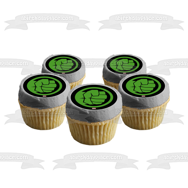 Hulk Logo Fist Smash Edible Cake Topper Image ABPID00687