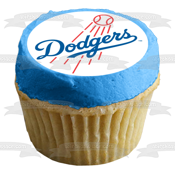 Los Angeles Dodgers MLB Baseball Edible Cake Topper Image ABPID06143