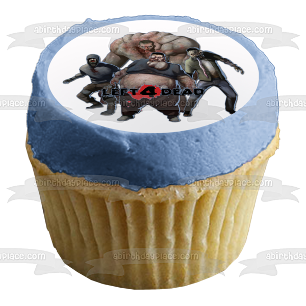 Left 4 Dead Zombie Shooter Gaming Special Infected Smoker Tank Boomer Hunter Logo Edible Cake Topper Image ABPID52748