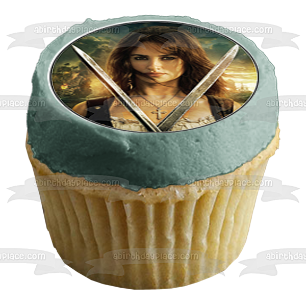 Pirates of the Carribean On Stranger Tides Captain Jack Sparrow and Angelica Edible Cupcake Topper Images ABPID03195