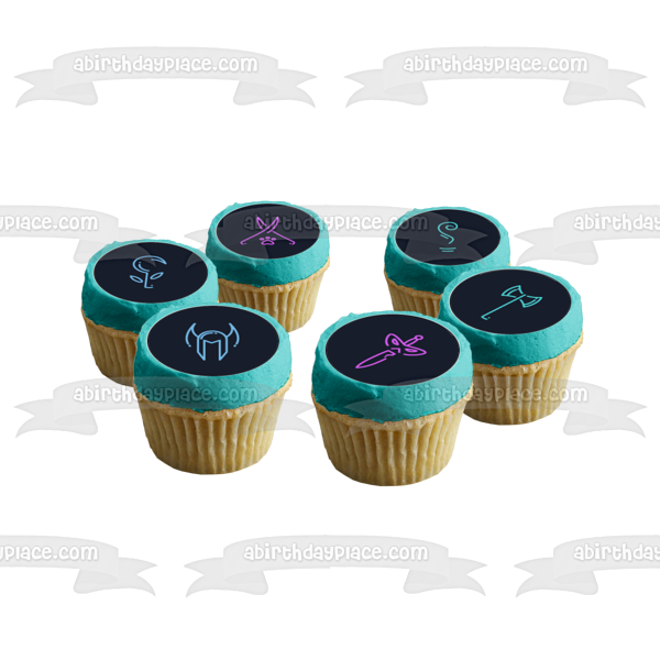 Dungeons and Dragons Class Symbols Colorful RPG Gaming Edible Cupcake Topper Images ABPID50816