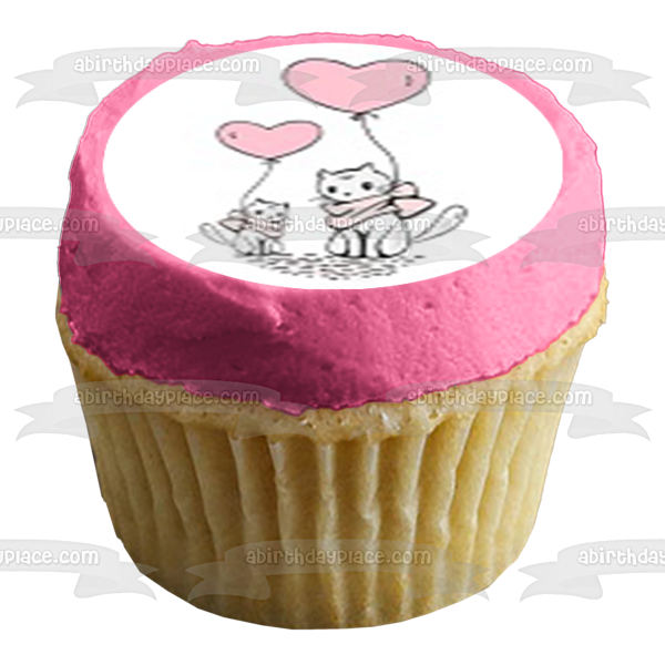 Feliz día de San Valentín, varios bichos lindos, corazones, adornos comestibles para cupcakes, imágenes ABPID50845 
