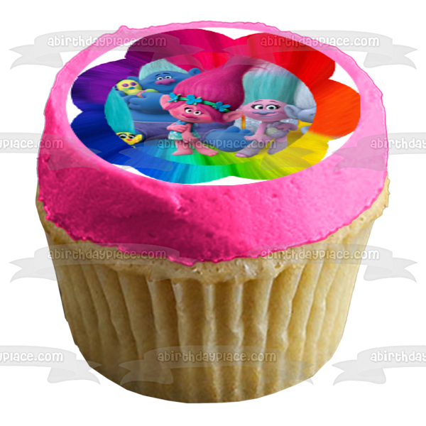 Trolls World Tour Queen Poppy Biggie Edible Cupcake Topper Images ABPID51350