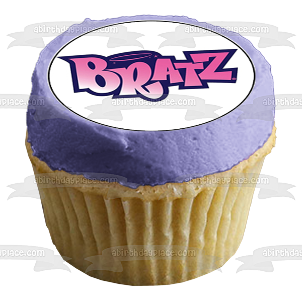 Bratz Dolls Pink Logo 9 Count Cupcake Toppers or Strips Edible Cupcake Topper Images ABPID53494