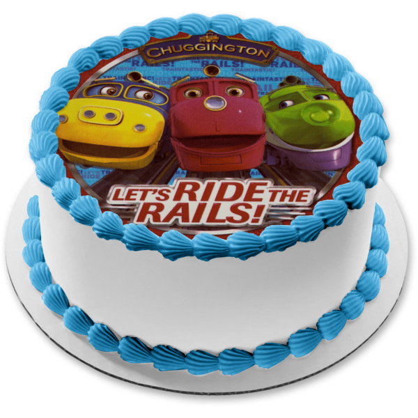 Chuggington Locomotives Wilson Brewster and Koko Let's Ride the Rails Edible Cake Topper Image ABPID06215