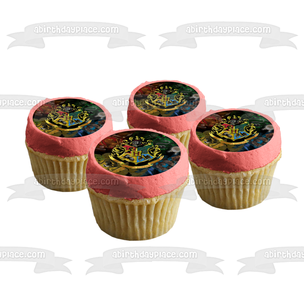 Harry Potter Hogwarts School of Wizarding Houses Edible Cake Topper Image ABPID04311