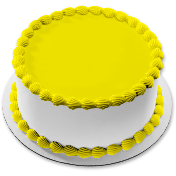 Yellow Color Solid Background Edible Cake Topper Image ABPID04329